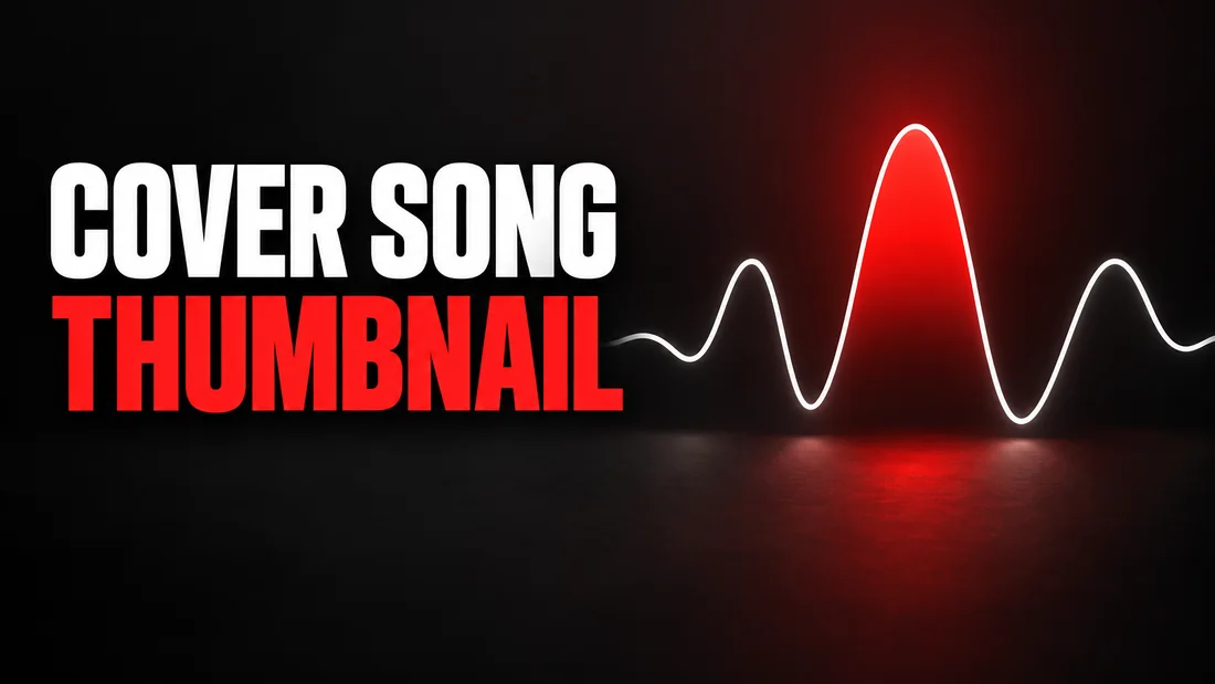 A white wave line with one red crest, headline: COVER SONG THUMBNAIL