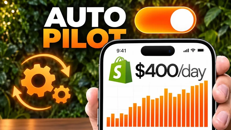 a phone with an orange chart against a wall of green plants, headline auto pilot, with nobody in the frame