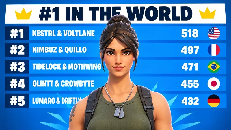 A thumbnail WThumb made: Recruit Ramirez in front of a leaderboard of invented duos with points and flags, headline #1 in the world